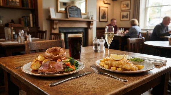 How can you pair beverages with traditional UK meals?